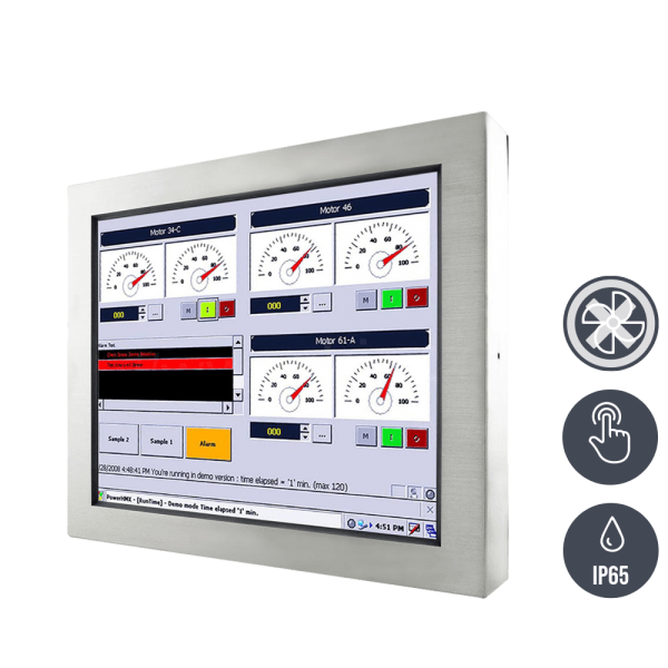 01-Industrie-Panel-PC-IP65-Edelstahl-R19IE3S-65M1.png / TL Produkt-Welten / Panel-PC / Chassis Edelstahl (VESA-Mounting) / Touch-Screen für 1-Finger-Bedienung