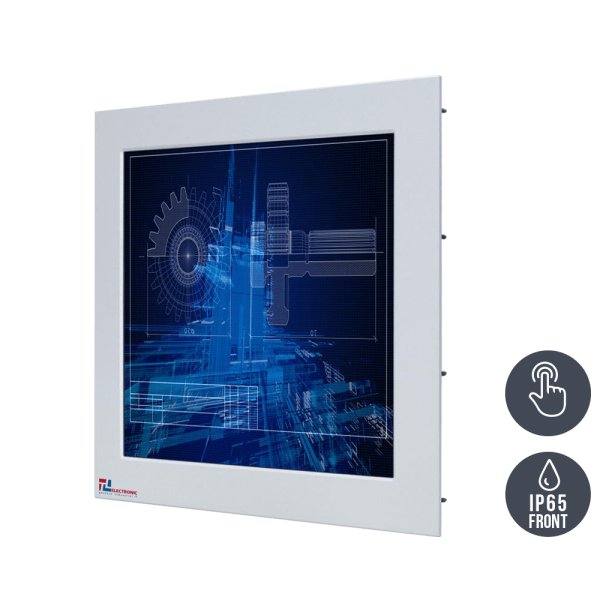 01-Einbau-Industriemonitor-WM17PMA-IP65_mT.png / TL Produkt-Welten / Industriemonitor / Panel Mount (Einbau von vorne) / Touch-Screen für 1-Finger-Bedienung