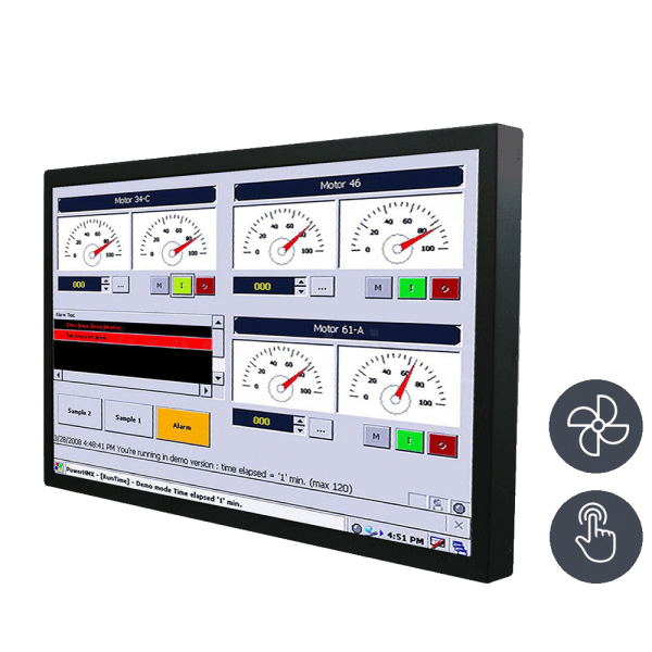 01-Chassis-Industrie-Panel-PC-W22IK7T-CHA3-mT.png / TL Produkt-Welten / Panel-PC / Chassis (VESA-Mounting) / Touch-Screen für 1-Finger-Bedienung
