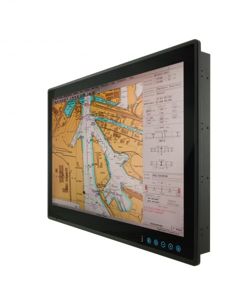 01-Marine-Panel-PC-W24IH3S-MRA1FP.jpg / TL Produkt-Welten / Marine Panel-PC / Panel Mount (Einbau von vorne) / Multitouch-Screen, projiziert-kapazitiv (PCAP)