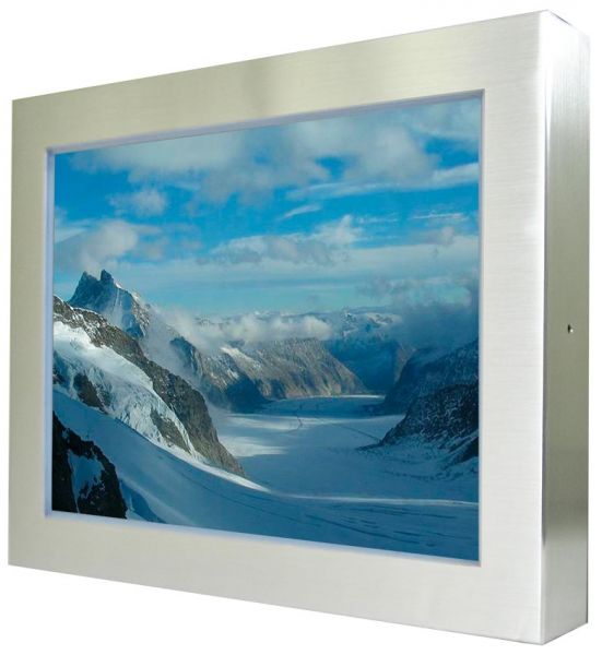 01-Edelstahl-Industriemonitor-IP65-R15L600-65C3 / TL Produkt-Welten / Industriemonitor / Chassis Edelstahl (VESA-Mounting) / Touch-Screen für 1-Finger-Bedienung
