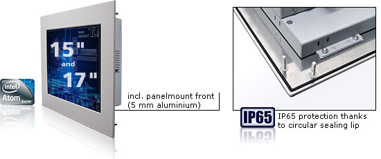 Industrial panel PC SlimLine Atom D2700 incl. panelmount front IP65