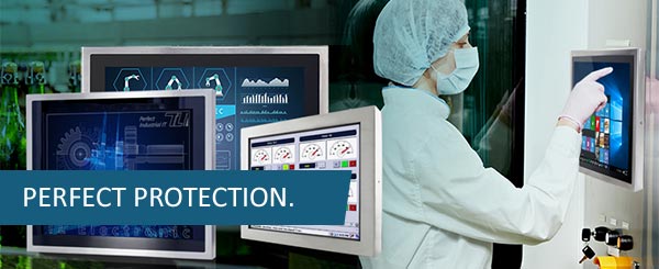 With protection class IP65, the stainless steel Panel PCs are perfectly suited for the food industry