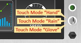 Rotary switch at the front of the stainless steel Panel PC