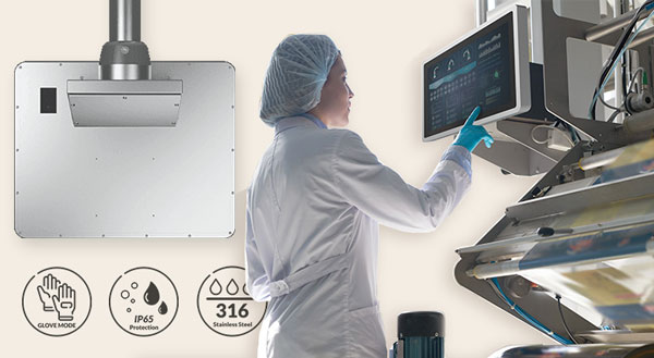 Stainless steel Panel PC Series R with IP65 all-round protection for hygiene-sensitive industrial applications