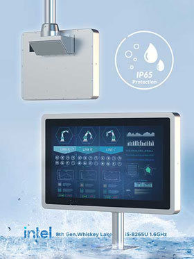 Stainless steel panel PC for wet and dusty environments.