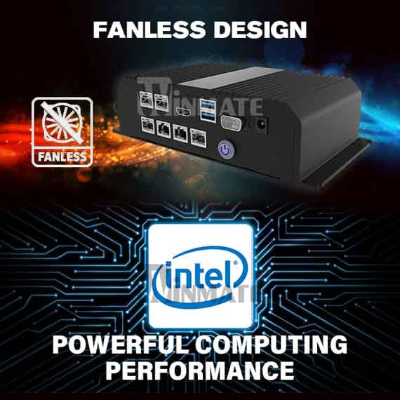 Fanless cooling with solid aluminum heat sink