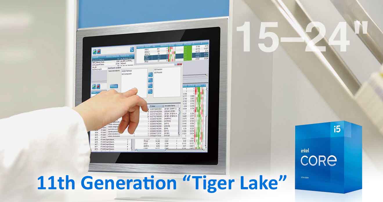 front IP65-protected panel PC with multi-touch 15-24" and 11th generation Intel Core i-5
