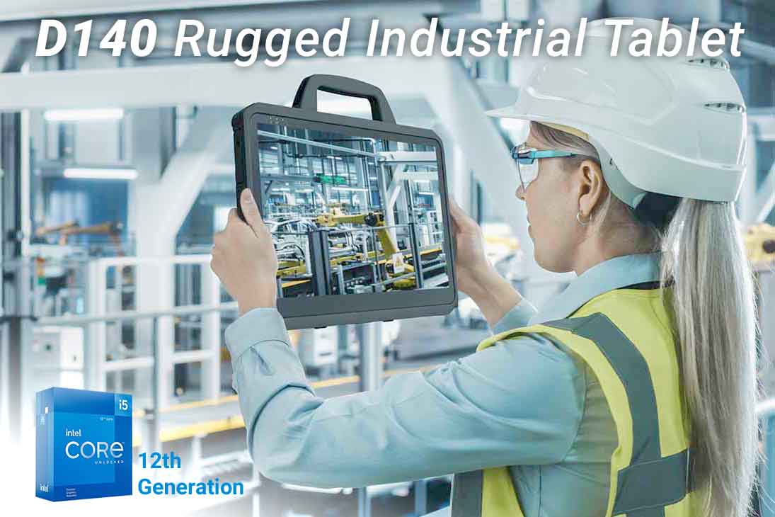 Rugged industrial tablet D140 in professional industrial smart factory use