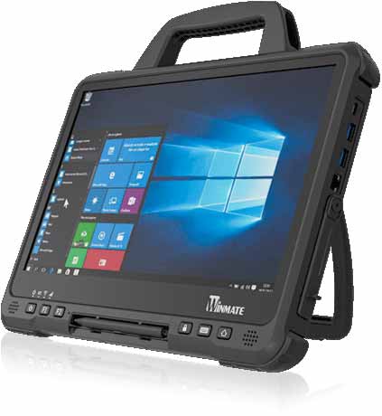 The rugged tablet is used in harsh industrial environments